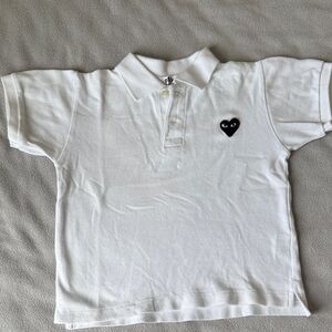 Comme des Garcons PLAY White Polo with Black Emblem